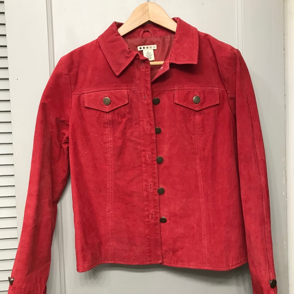 Red leather jacket